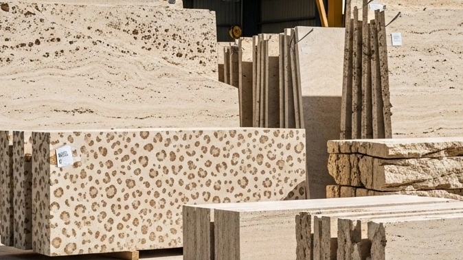 Sale of guillotine leopard travertine is an excellent choice for foreign markets